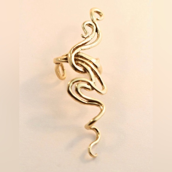 Marty Magic 14k Solid Gold Ear Cuff Spiro Swirl - Picture 4 of 6